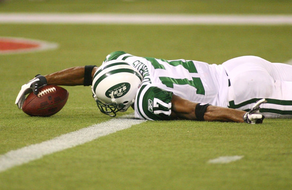 Photograph of Braylon Edwards with the New York Jets