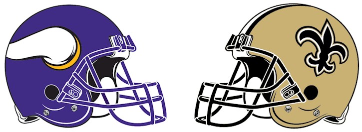 Vikings & Saints Helmets Facing Off