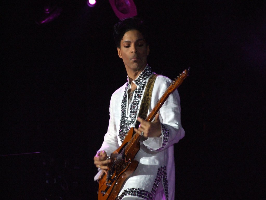 Prince playing a Fender Telecaster